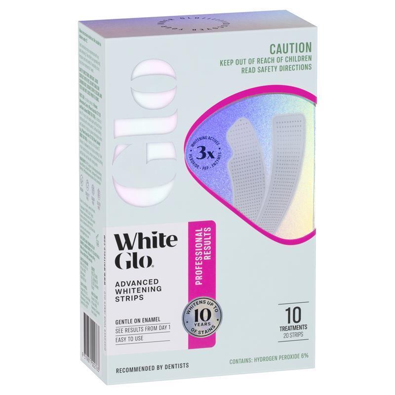 Load image into Gallery viewer, White Glo Advanced Whitening Strips 20 Pack
