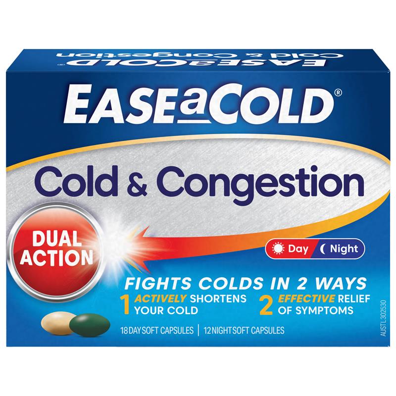 Load image into Gallery viewer, Ease a Cold Cold &amp; Congestion Day &amp; Night 30 Capsules
