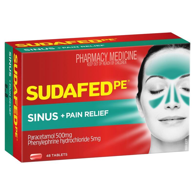 Load image into Gallery viewer, Sudafed PE Sinus + Pain Relief Tablets 48 Pack
