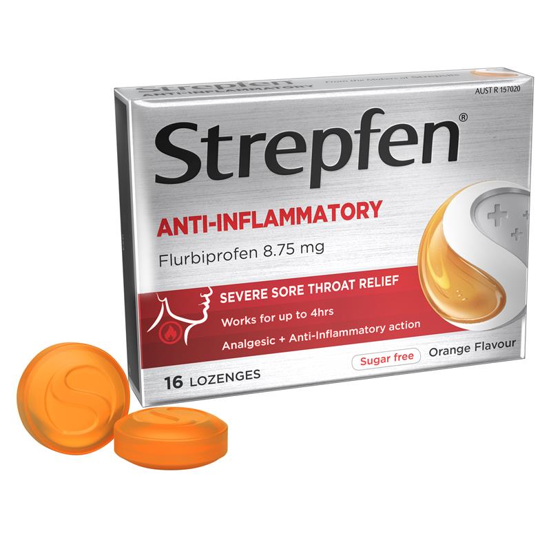 Load image into Gallery viewer, Strepfen Intensive Sugar Free Orange 16 Lozenges

