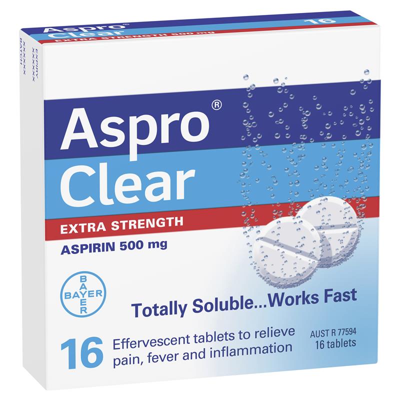Load image into Gallery viewer, Aspro Clear Extra Strength Pain Relief 16 Soluble Tablets

