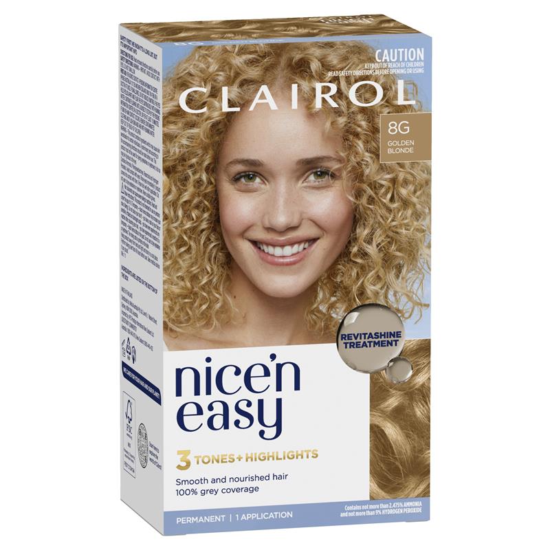 Load image into Gallery viewer, Clairol Nice N Easy 8G Natural Golden Blonde Permanent Hair Colour
