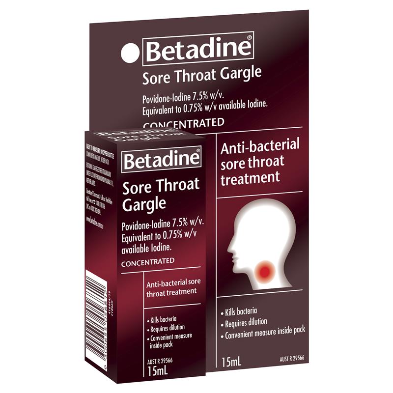 Load image into Gallery viewer, Betadine Sore Throat Gargle Concentrated 15mL
