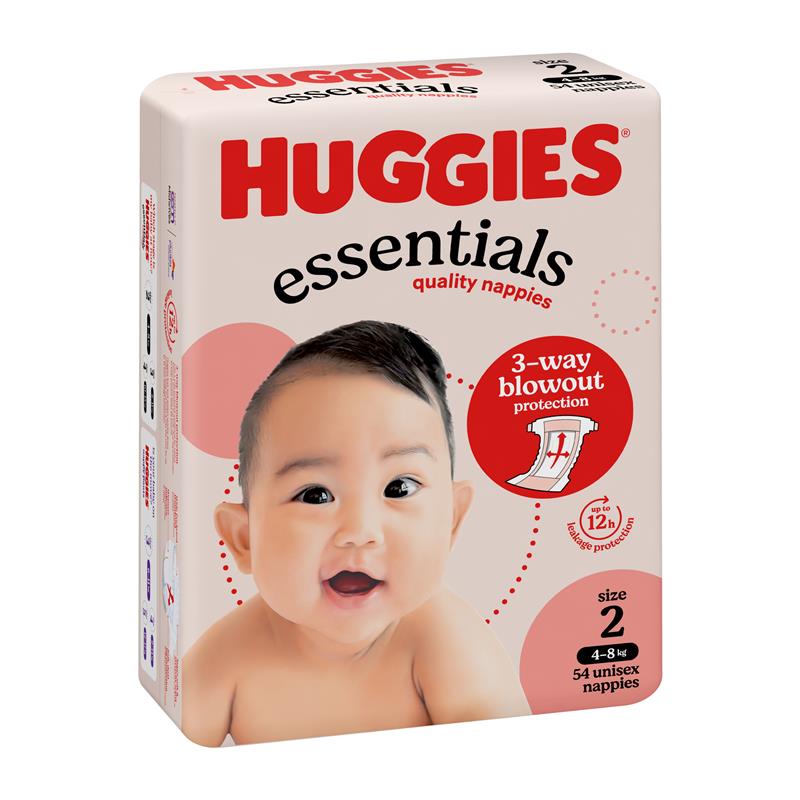 Load image into Gallery viewer, Huggies Essentials Size 2 4-8kg 54 Nappies
