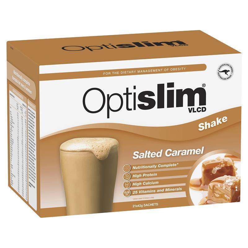 Load image into Gallery viewer, Optislim VLCD Meal Replacement Shake Salted Caramel 21x43g Sachets
