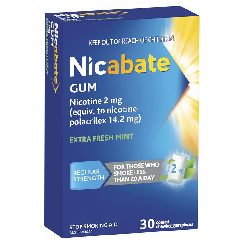 Load image into Gallery viewer, Nicabate Extra Fresh Mint Gum Quit Smoking 2mg 30 pieces
