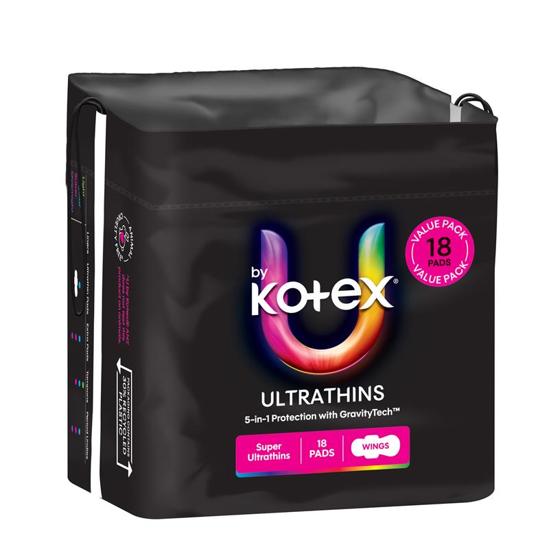 Load image into Gallery viewer, U By Kotex Ultrathin Super Wing Bulk Pack 18
