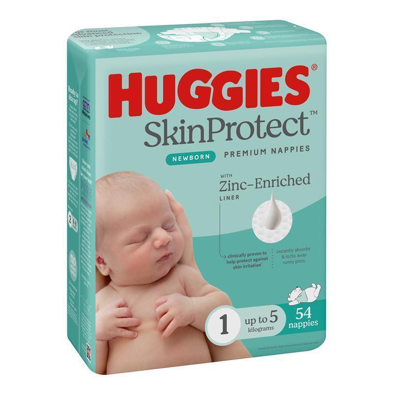 Load image into Gallery viewer, Huggies Ultimate Nappies Size 1 Newborn-5kg Bulk 54 Pack
