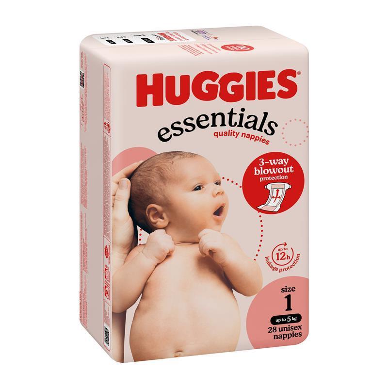 Load image into Gallery viewer, Huggies Essentials Size 1 Newborn up to 5kg 28 Nappies
