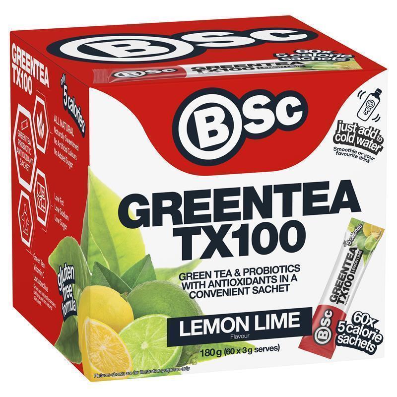 Load image into Gallery viewer, BSc Green Tea TX100 Lemon Lime 60 x 3g Serve NEW
