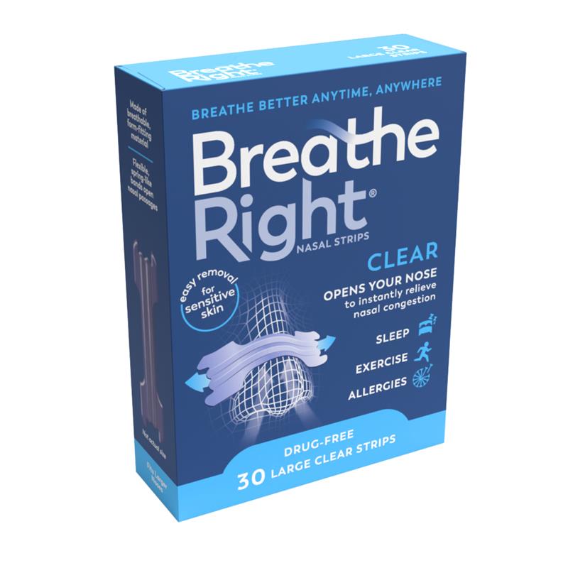 Load image into Gallery viewer, Breathe Right Clear Large Nasal Congestion Strips 30
