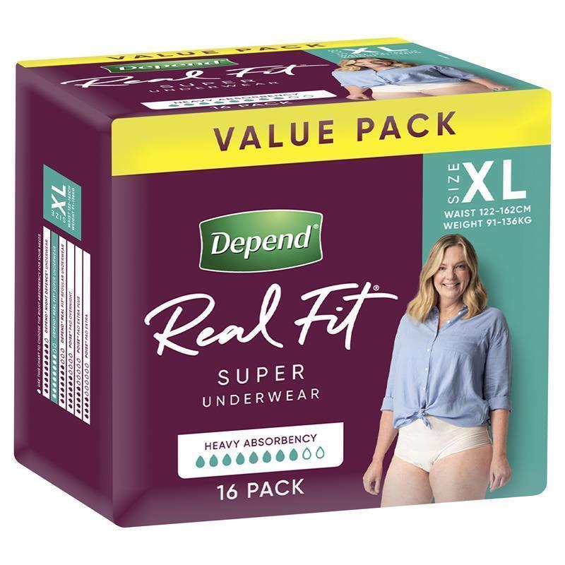 Load image into Gallery viewer, Depend Women Real Fit Underwear Super Extra Large 16 Bulk Pack
