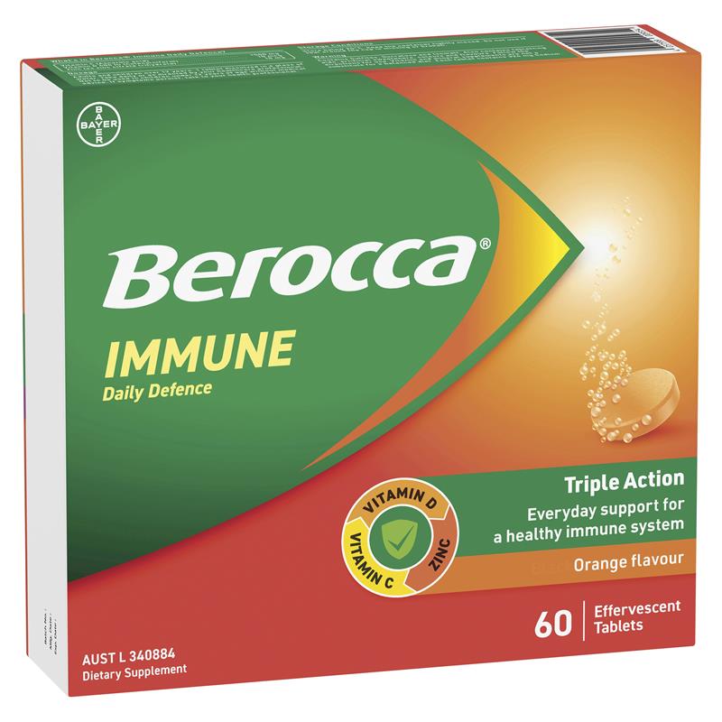 Load image into Gallery viewer, Berocca Immune Daily Defence Orange 60 Effervescent Tablets Exclusive Size
