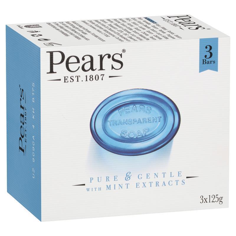 Load image into Gallery viewer, Pears Transparent Soap Pure And Gentle With Mint Extracts 3x125g
