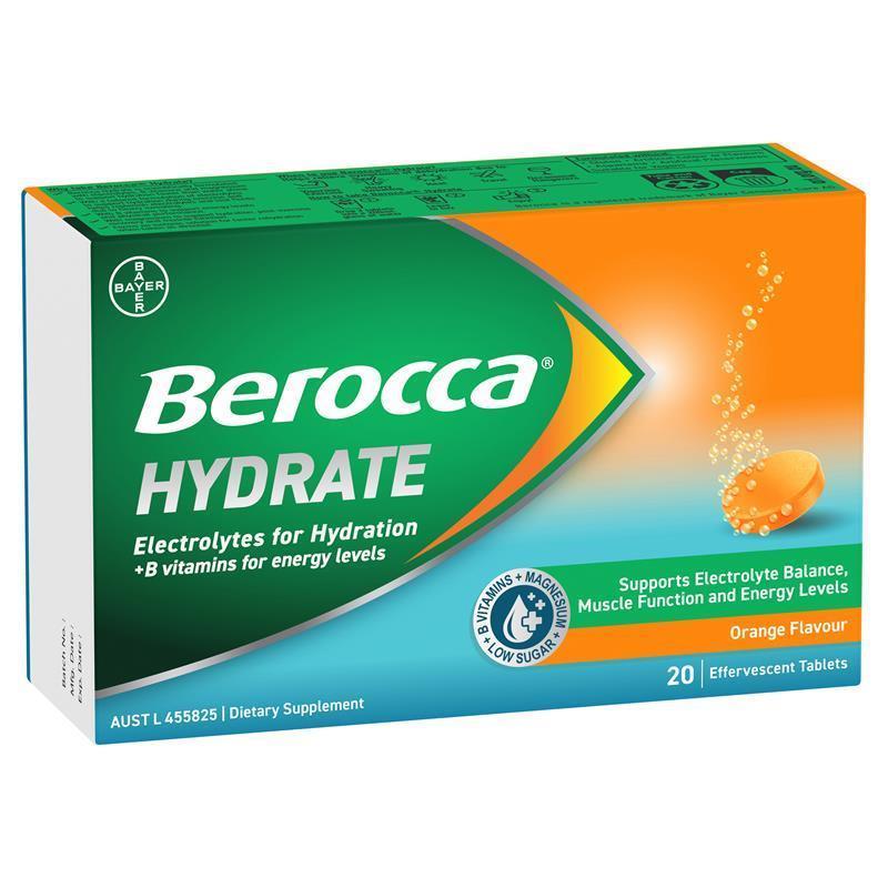 Load image into Gallery viewer, Berocca Hydrate Orange 20 Effervescent Tablets
