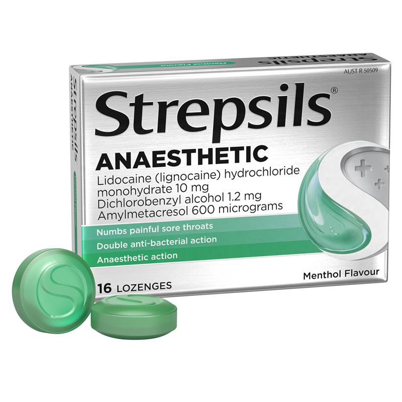 Load image into Gallery viewer, Strepsils Anaesthetic Menthol 16 Lozenges
