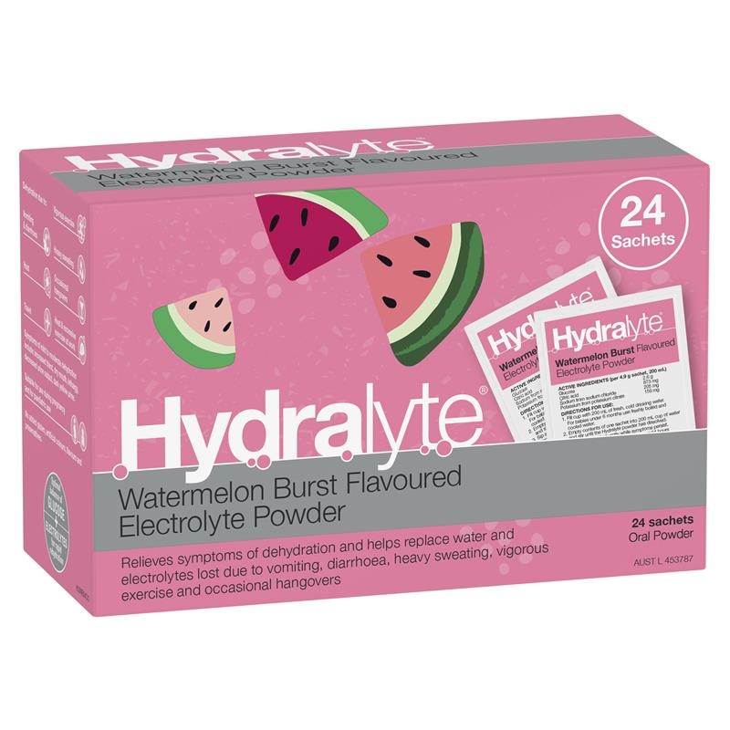 Load image into Gallery viewer, Hydralyte Electrolyte Watermelon Sachets Value Pack 4.9g x 24
