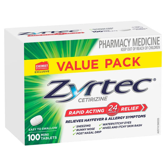 Zyrtec 10mg 100 Tablets Exclusive Size