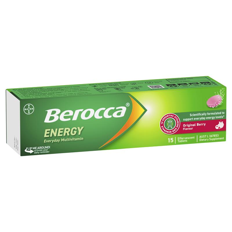 Load image into Gallery viewer, Berocca Energy Original Berry 15 Effervescent Tablets
