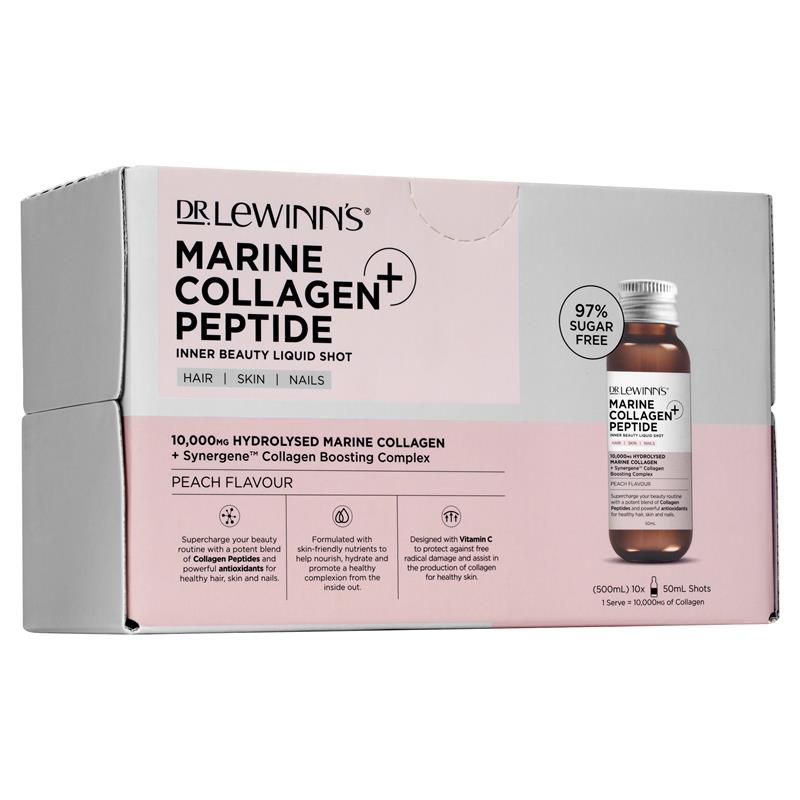 Load image into Gallery viewer, Dr. LeWinn's Collagen Inner Beauty Liquid Shot Peach 10 x 50ml

