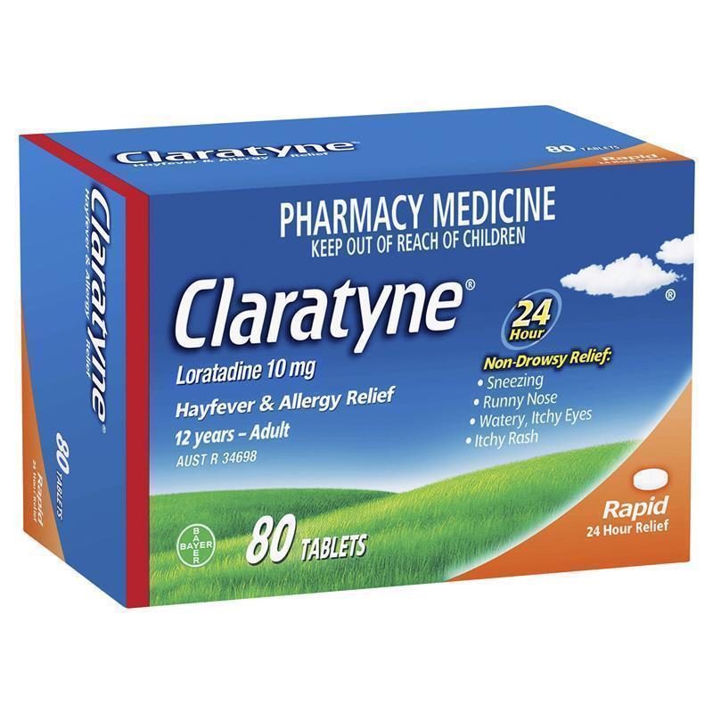 Load image into Gallery viewer, Claratyne Allergy &amp; Hayfever Relief Antihistamine 80 Tablets

