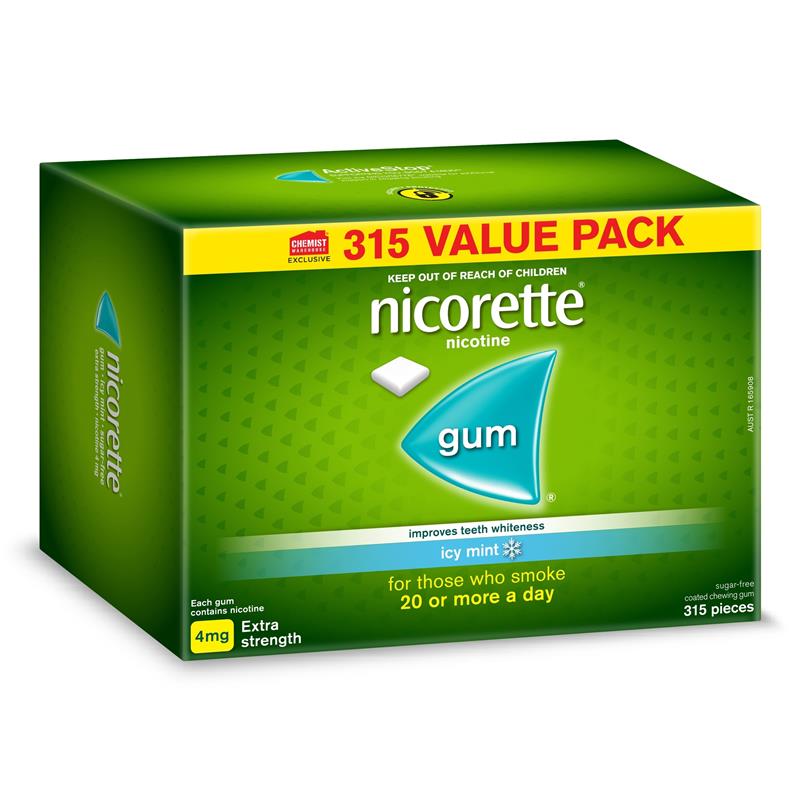 Load image into Gallery viewer, Nicorette Quit Smoking Extra Strength Nicotine Gum Icy Mint Exclusive Size 315 Pack
