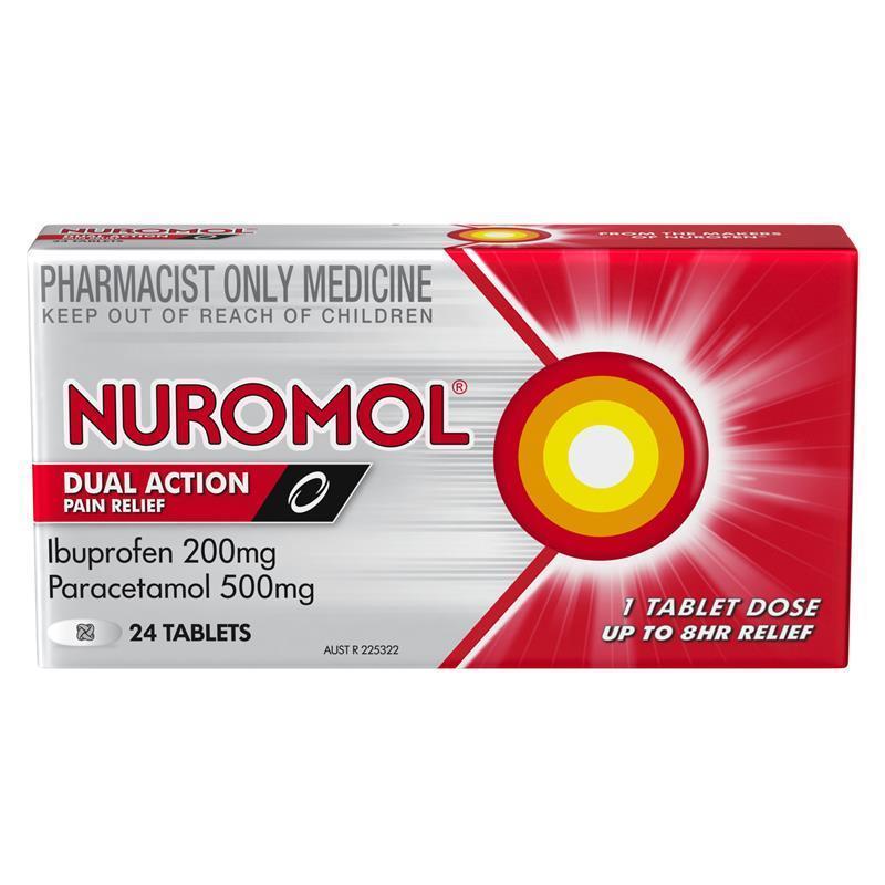 Load image into Gallery viewer, Nuromol Strong Pain Relief 200mg/500mg Tablets 24 - Ibuprofen + Paracetamol (S3)
