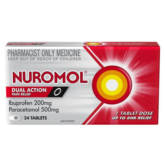 Nuromol Strong Pain Relief 200mg/500mg Tablets 24 - Ibuprofen + Paracetamol (S3)