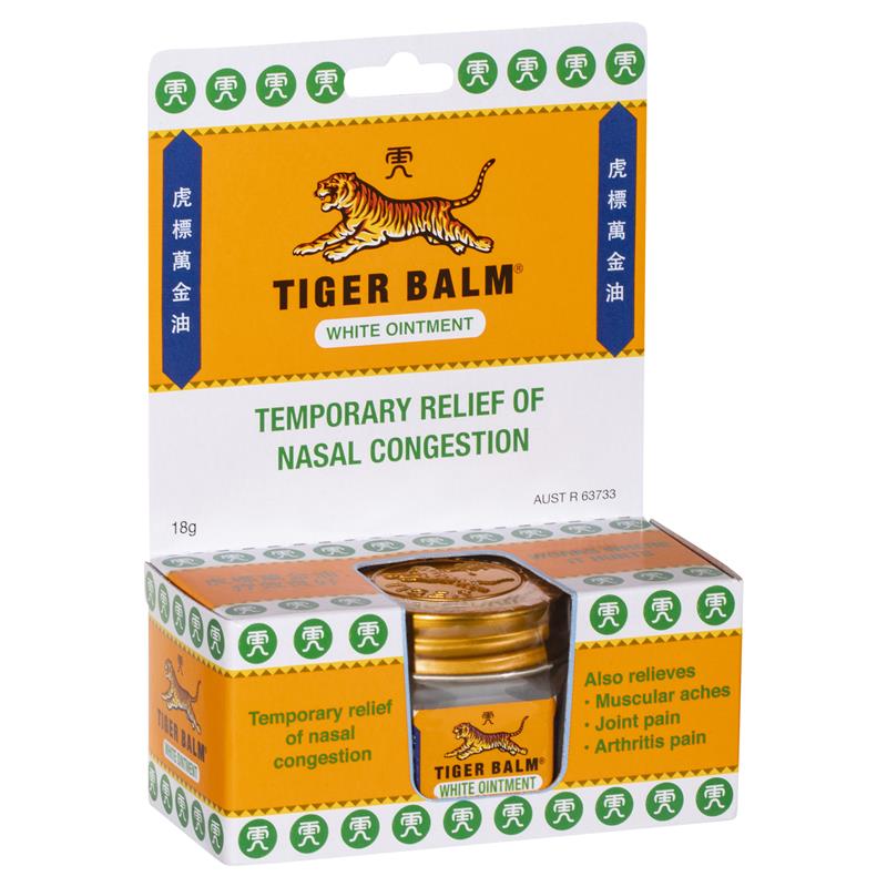 Load image into Gallery viewer, Tiger Balm Nasal Congestion &amp; Muscle Relief White Ointment 18g
