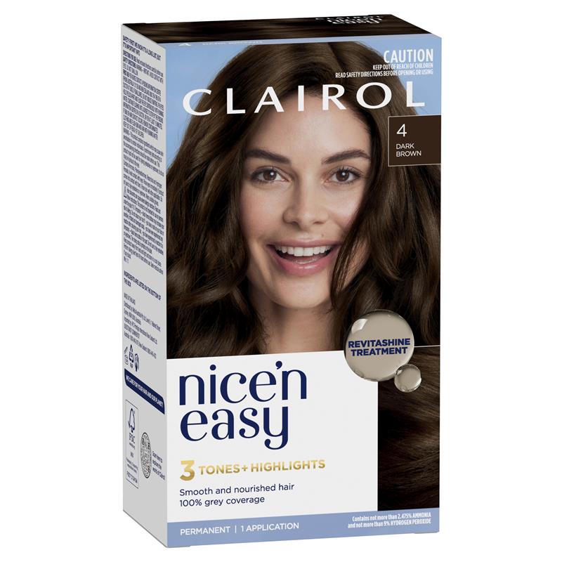 Load image into Gallery viewer, Clairol Nice N Easy 4 Natural Dark Brown Permanent Hair Colour
