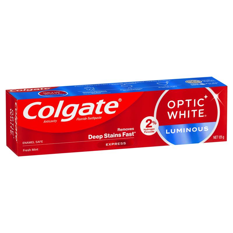 Load image into Gallery viewer, Colgate Toothpaste Optic White Lumionus Express Teeth Whitening 125g
