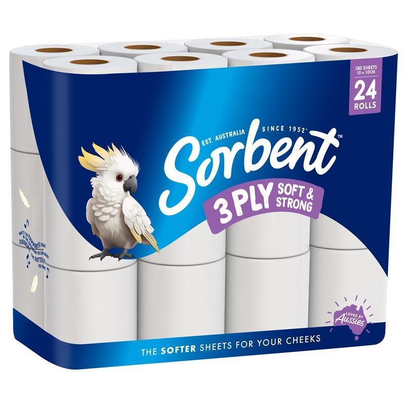 Load image into Gallery viewer, Sorbent Toilet Tissue Silky White 3PLY 24 Pack
