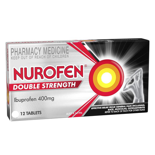 Nurofen Double Strength Pain and Inflammation Relief Tablets 400mg Ibuprofen 12 pack