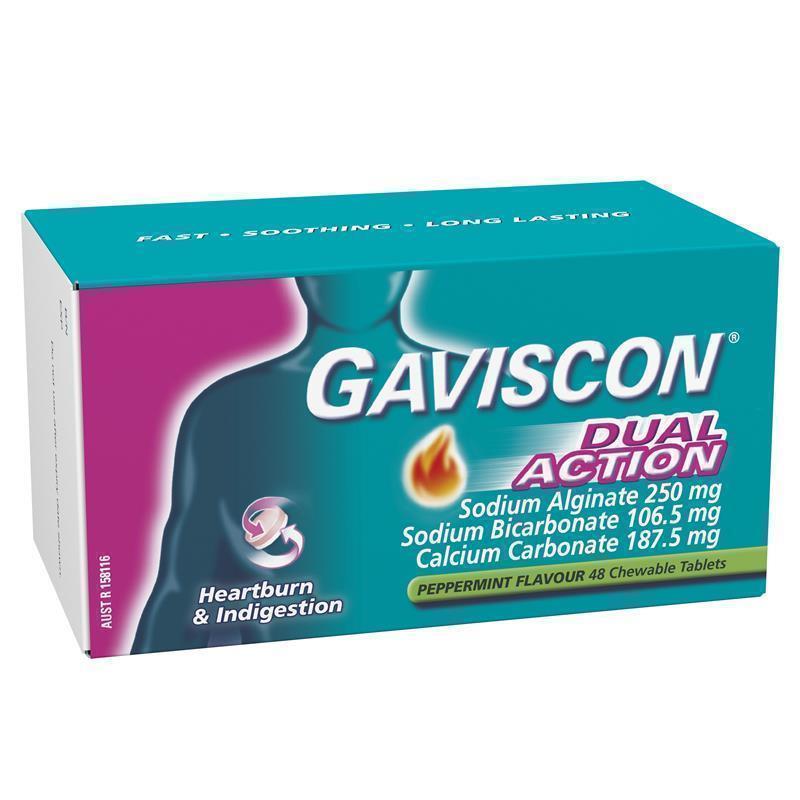 Load image into Gallery viewer, Gaviscon Dual Action Tablets for Heartburn and Indigestion 48 Pack
