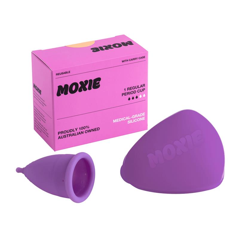 Load image into Gallery viewer, Moxie Menstrual Cup with Purse-worthy Pod Regular

