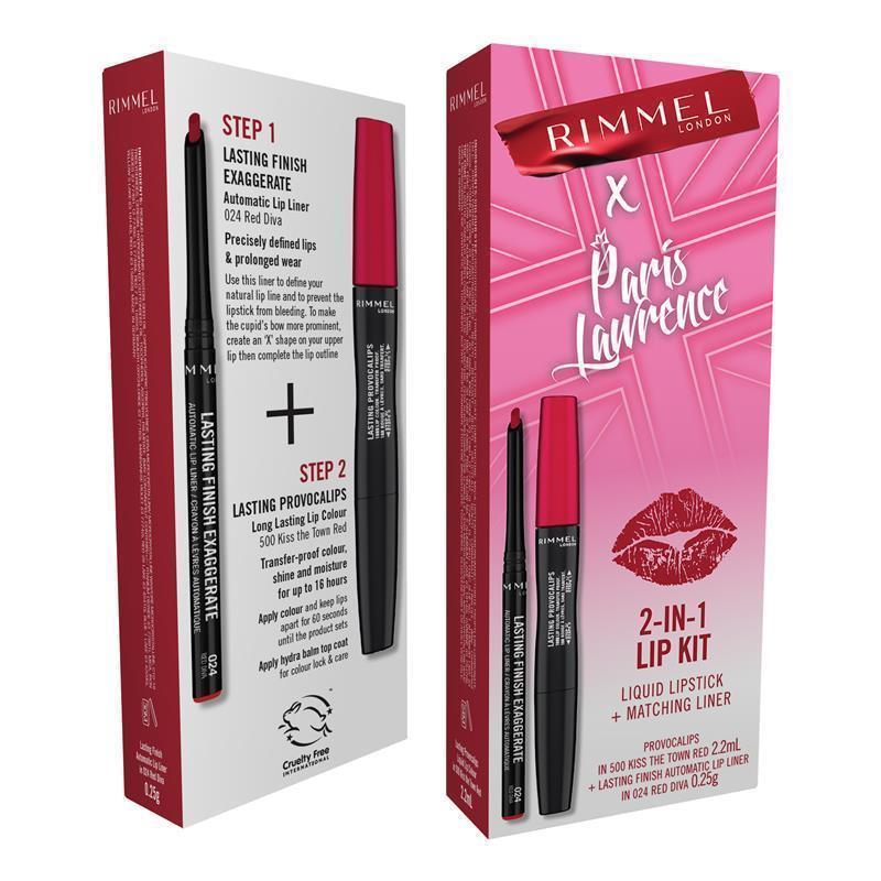 Load image into Gallery viewer, Rimmel x Paris Lawrence Limited Edition Lip Kit Red Diva
