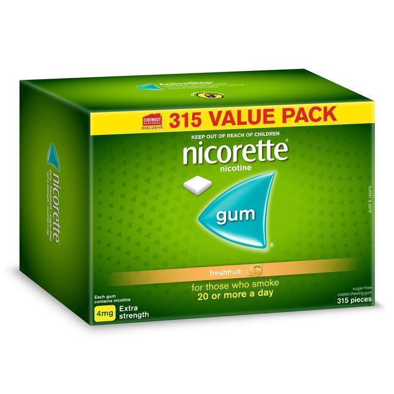 Load image into Gallery viewer, Nicorette Gum 4mg Fresh Fruit 315 Pieces Exclusive Size
