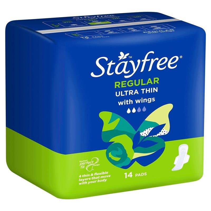 Load image into Gallery viewer, Stayfree Ultra Thin Regular Sanitary Pads With Wings 14 Pack
