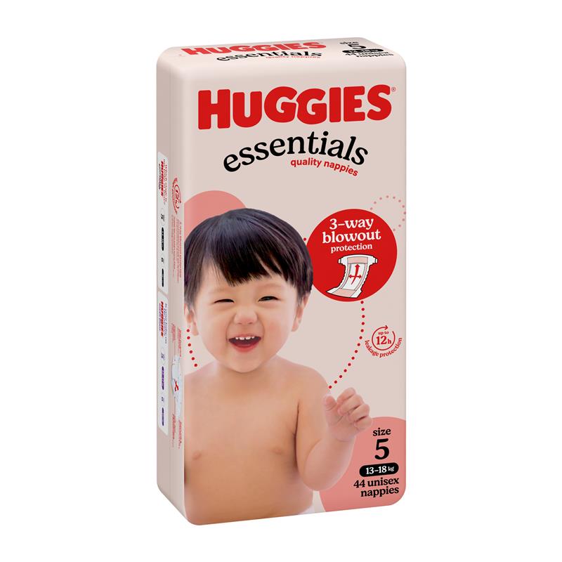 Load image into Gallery viewer, Huggies Essentials Size 5 13-18kg 44 Nappies
