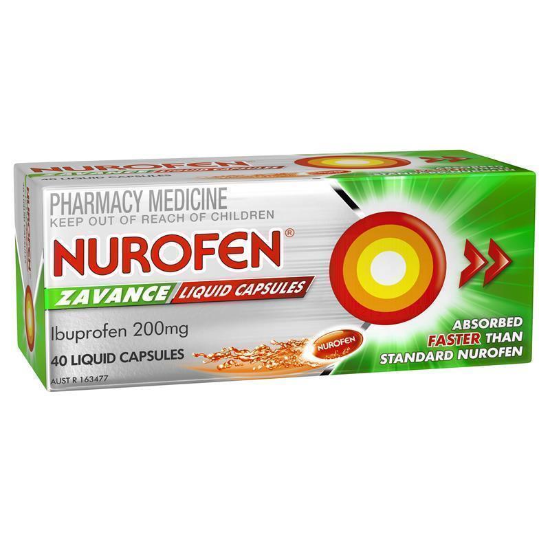 Load image into Gallery viewer, Nurofen Zavance Fast Pain Relief Liquid Capsules 200mg Ibuprofen 40 Pack
