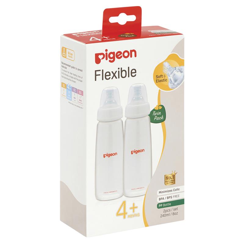 Load image into Gallery viewer, Pigeon Flexible Peristaltic PP Bottle 240ml Twin Pack

