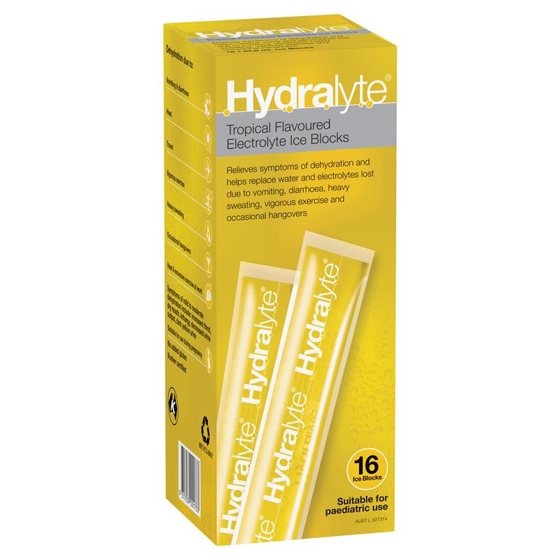 Load image into Gallery viewer, Hydralyte Electrolyte Ice Blocks Tropical 16
