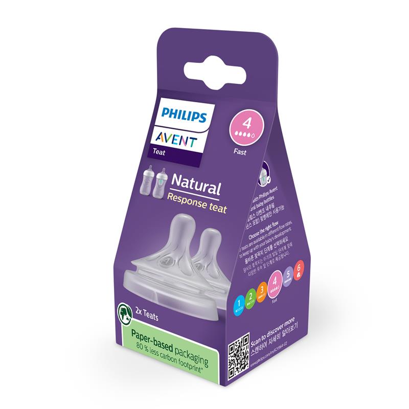 Load image into Gallery viewer, Avent Natural Response Teats 3 month+ Flow 4 2 Pack

