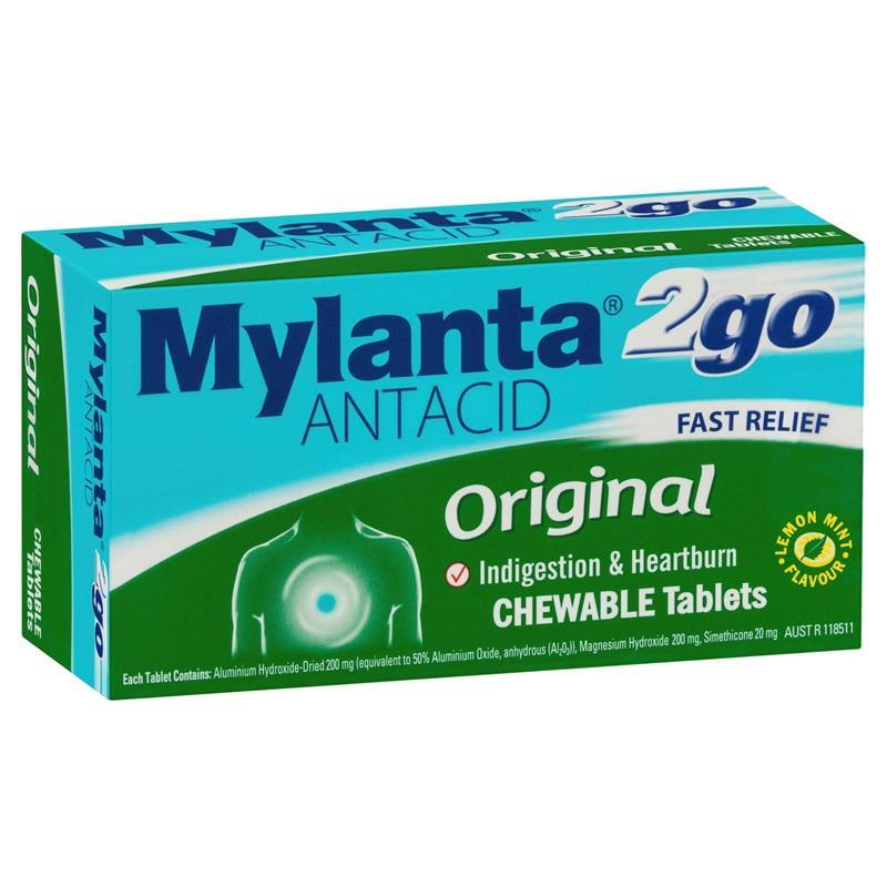 Load image into Gallery viewer, Mylanta 2Go Antacid Original Tablets Lemon Mint 100 Pack
