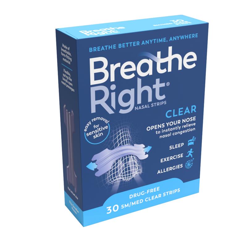 Load image into Gallery viewer, Breathe Right Clear Regular Nasal Congestion Strips 30
