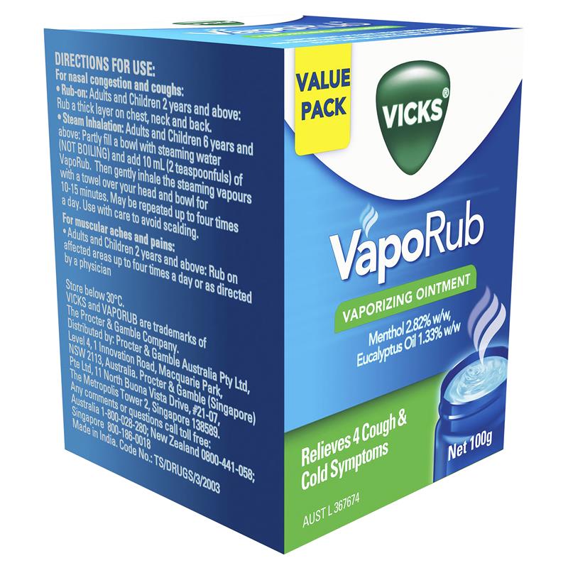 Load image into Gallery viewer, Vicks VapoRub Ointment Decongestant Chest Rub 100g
