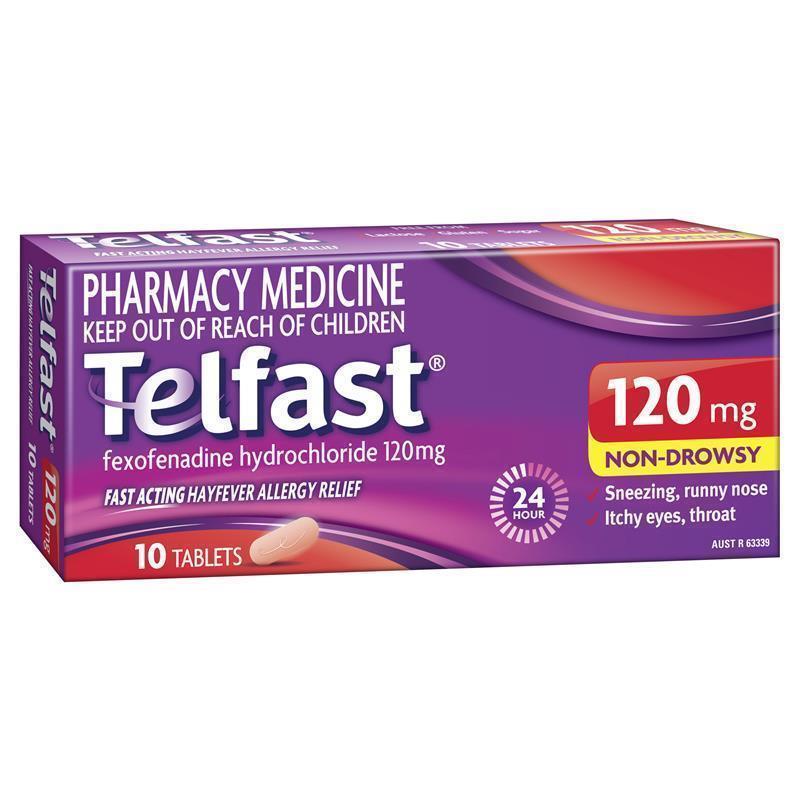 Load image into Gallery viewer, Telfast Hayfever Allergy Tablets 120mg 10 Pack
