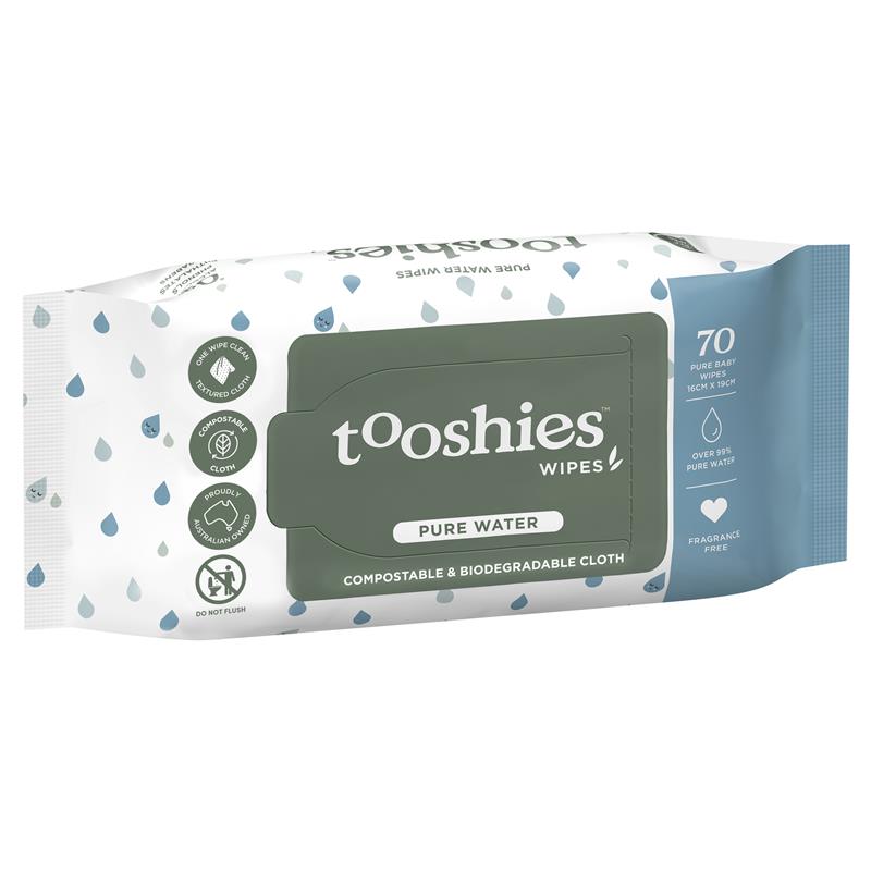 Load image into Gallery viewer, Tooshies Baby Wipes Pure Water 70 Pack
