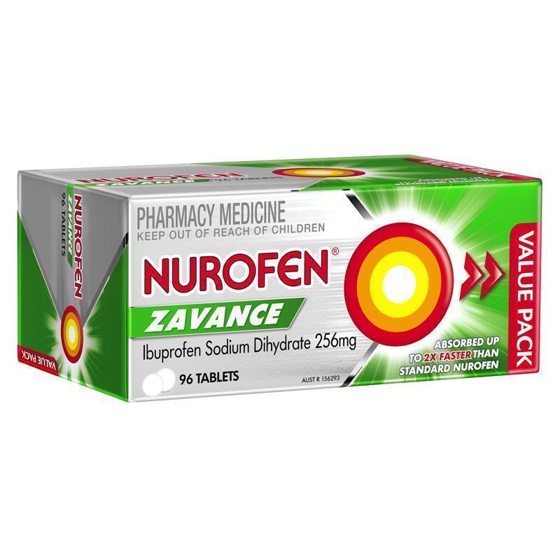 Load image into Gallery viewer, Nurofen Zavance Fast Pain Relief Tablets 256mg Ibuprofen 96 Pack
