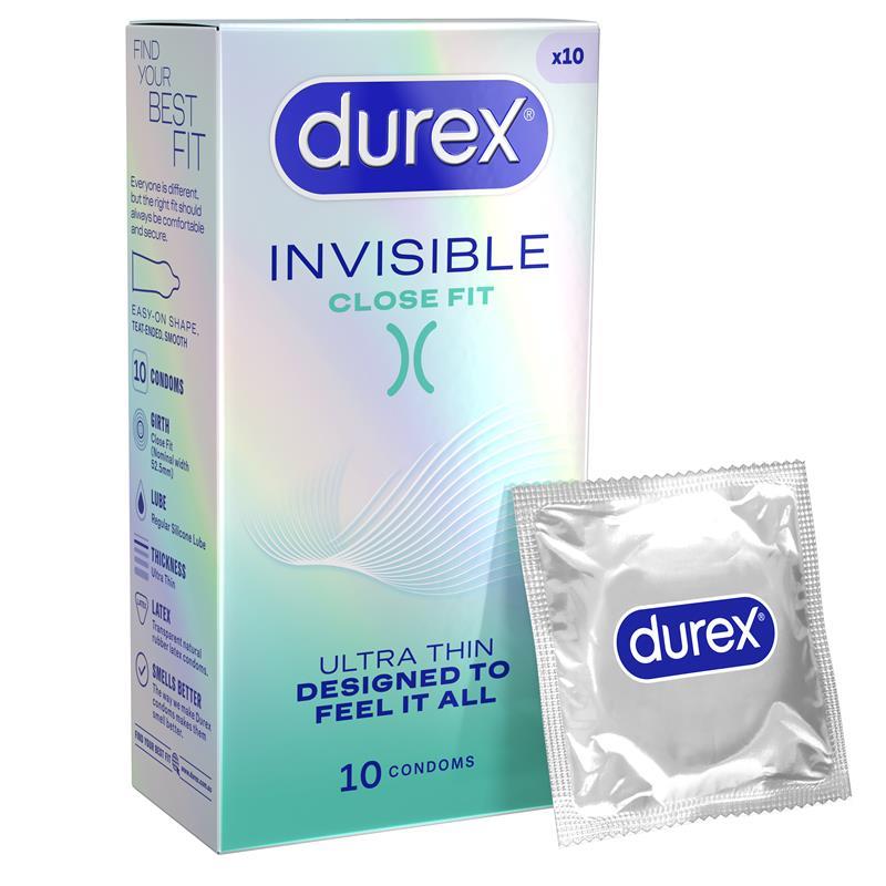 Load image into Gallery viewer, Durex Invisible Close Fit Condoms 10 Pack
